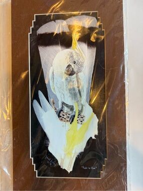 Janet LeRoy Signed  “Peek-a-Boo” Cockatoo  Print
